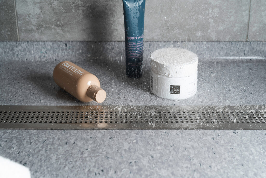 Purus Line Vinyl Plus installed in a vinyl flooring wetroom