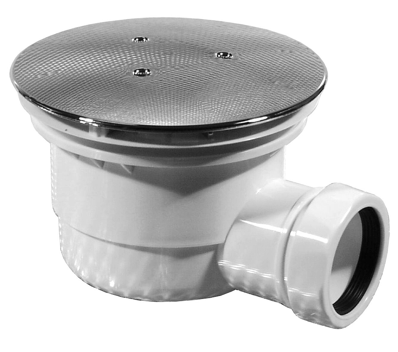 8571980 Duschkarsvattenlås Ø40 x 90 mm vitt med kromat lock